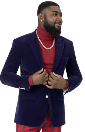 Circinus Collection: Royal Solid Velvet Blazer