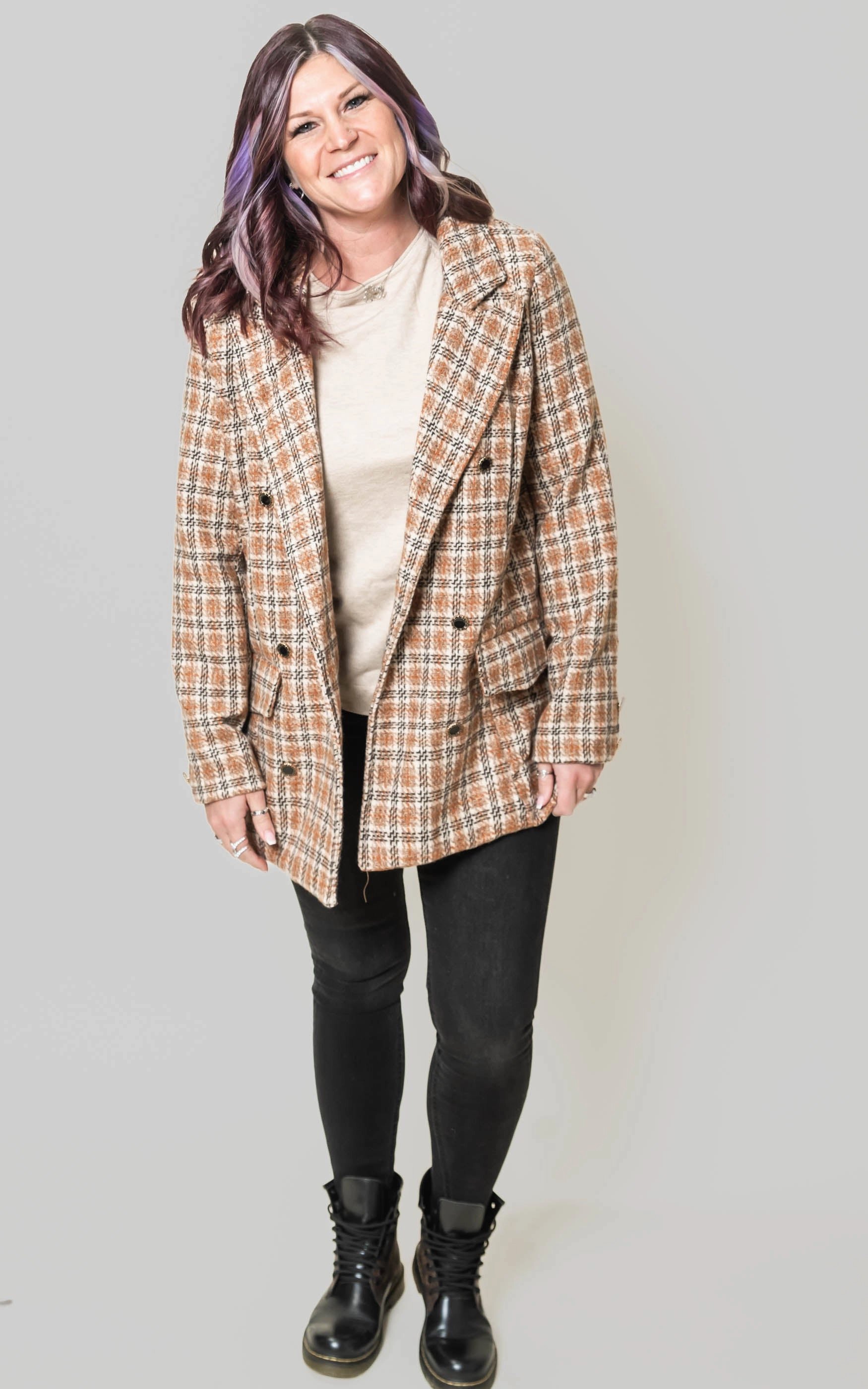 Classic Plaid Blazer -POL Final Sale