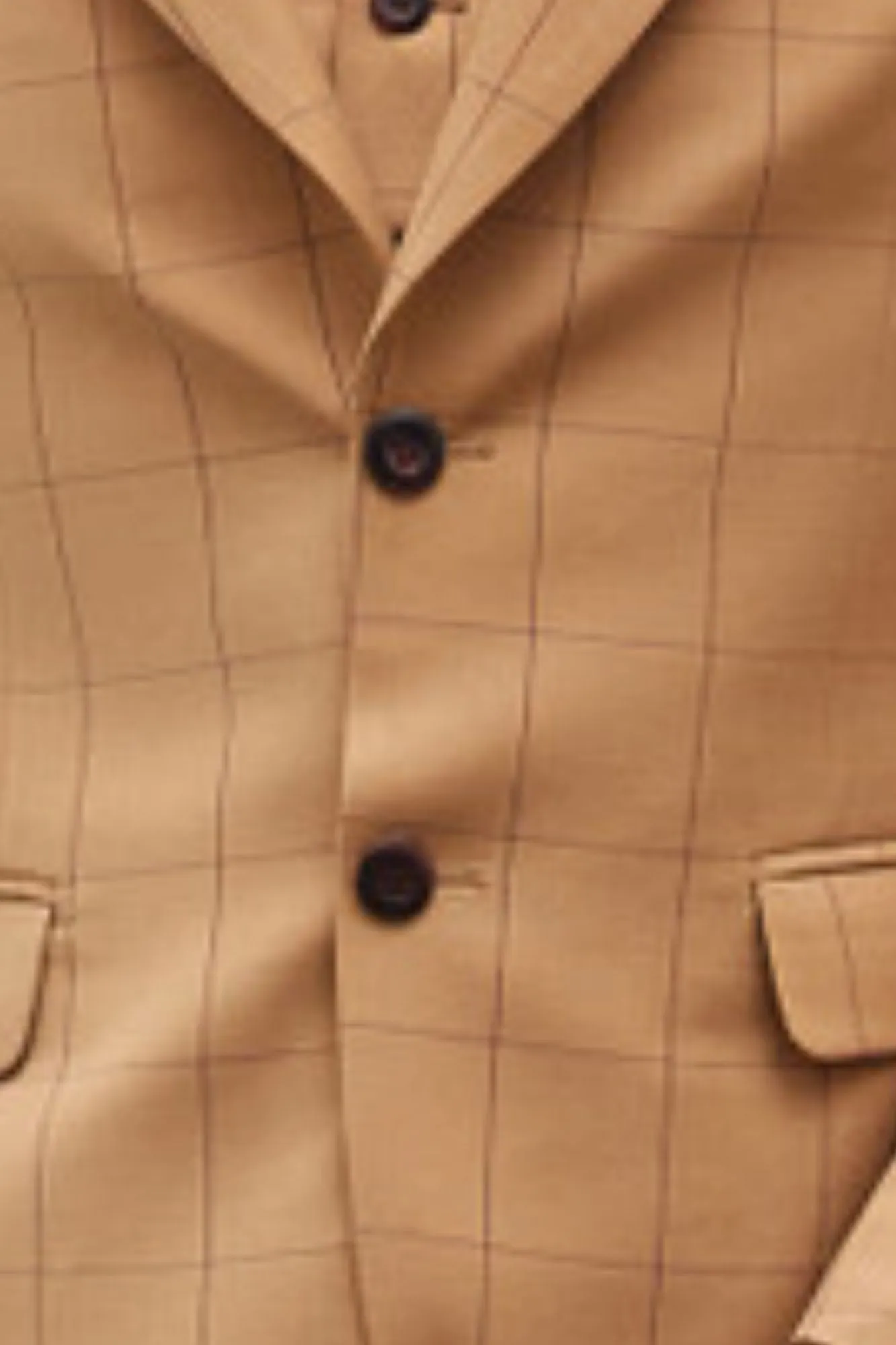 Classifyer Collection: 3 Piece Men's Windowpane Hybrid Fit Suit In Rust