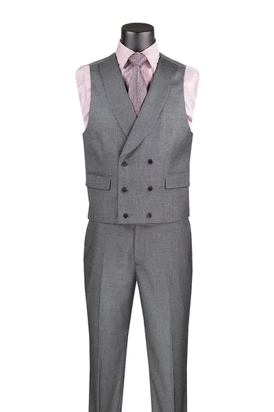 Classique Collection: Charcoal 3 Piece Solid Color Single Breasted Modern Fit Suit