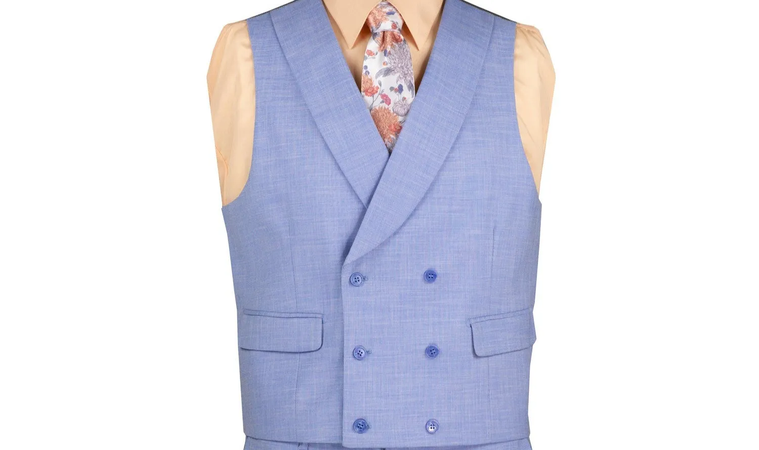 Classique Collection: Light Blue 3 Piece Solid Color Single Breasted Modern Fit Suit