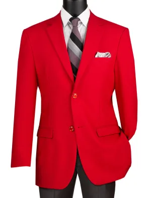 Conrad Collection: Red Solid Color Single Breasted Regular Fit Blazer