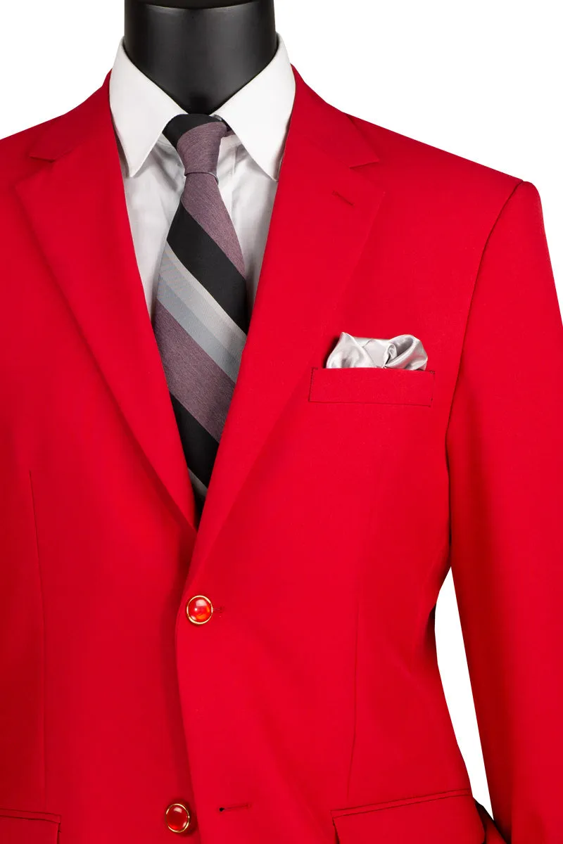 Conrad Collection: Red Solid Color Single Breasted Regular Fit Blazer