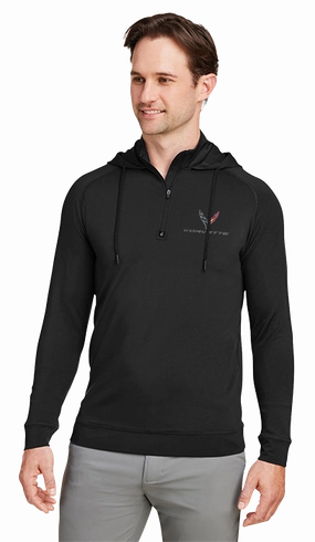Corvette Swannie's Golf Men's Vandyke 1/4-zip Hooded Sweatshirt