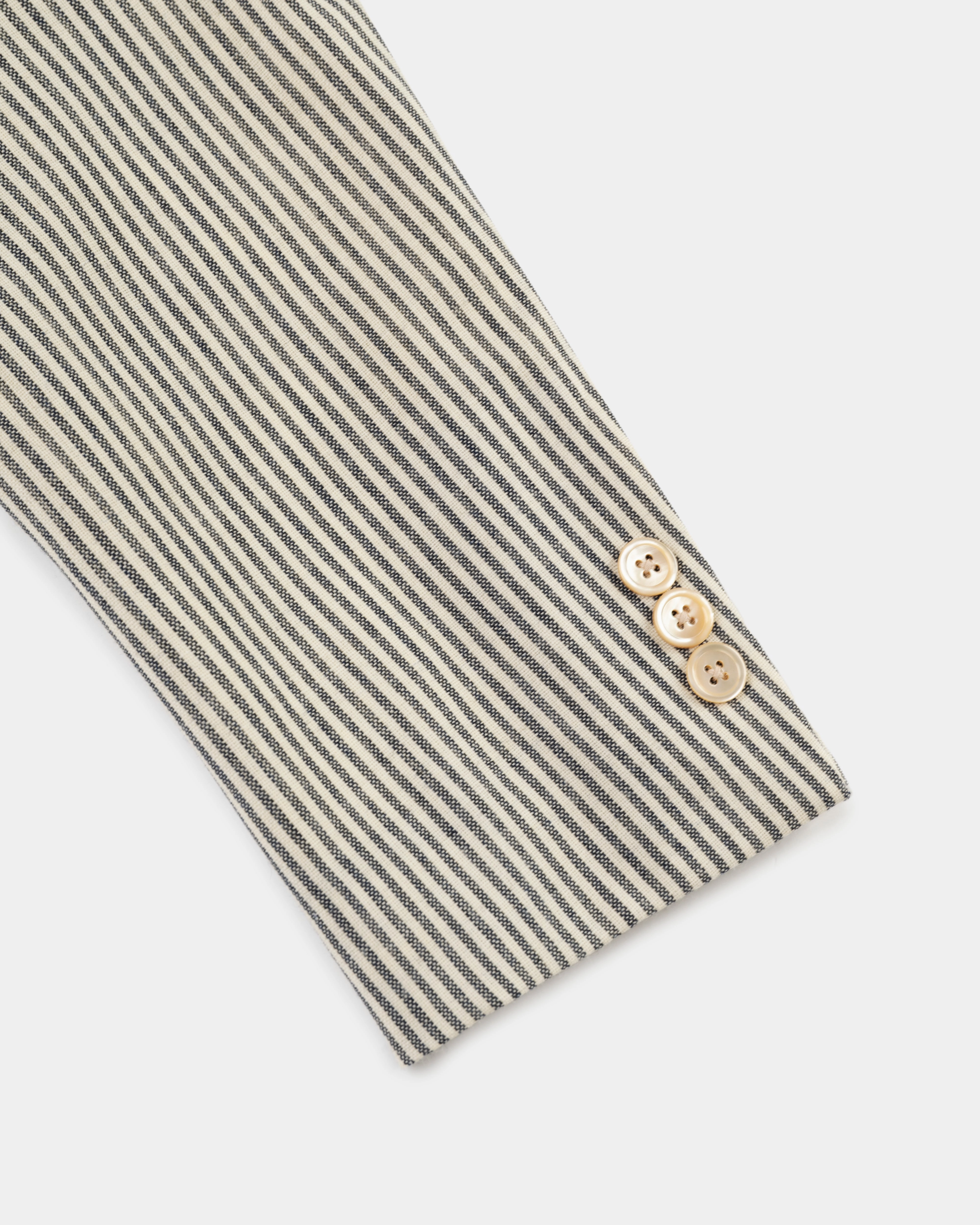 CREAM/GREY OXFORD STRIPE SPORT COAT
