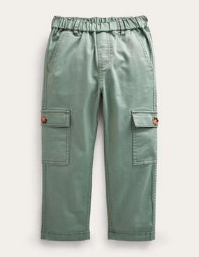 Cropped Cargo Pants-Pottery Green