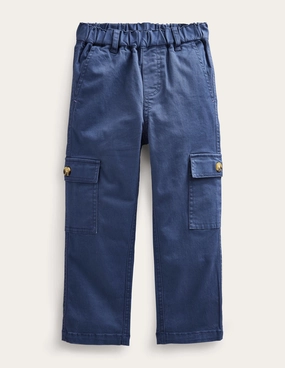 Cropped Cargo Pants-Robot Blue