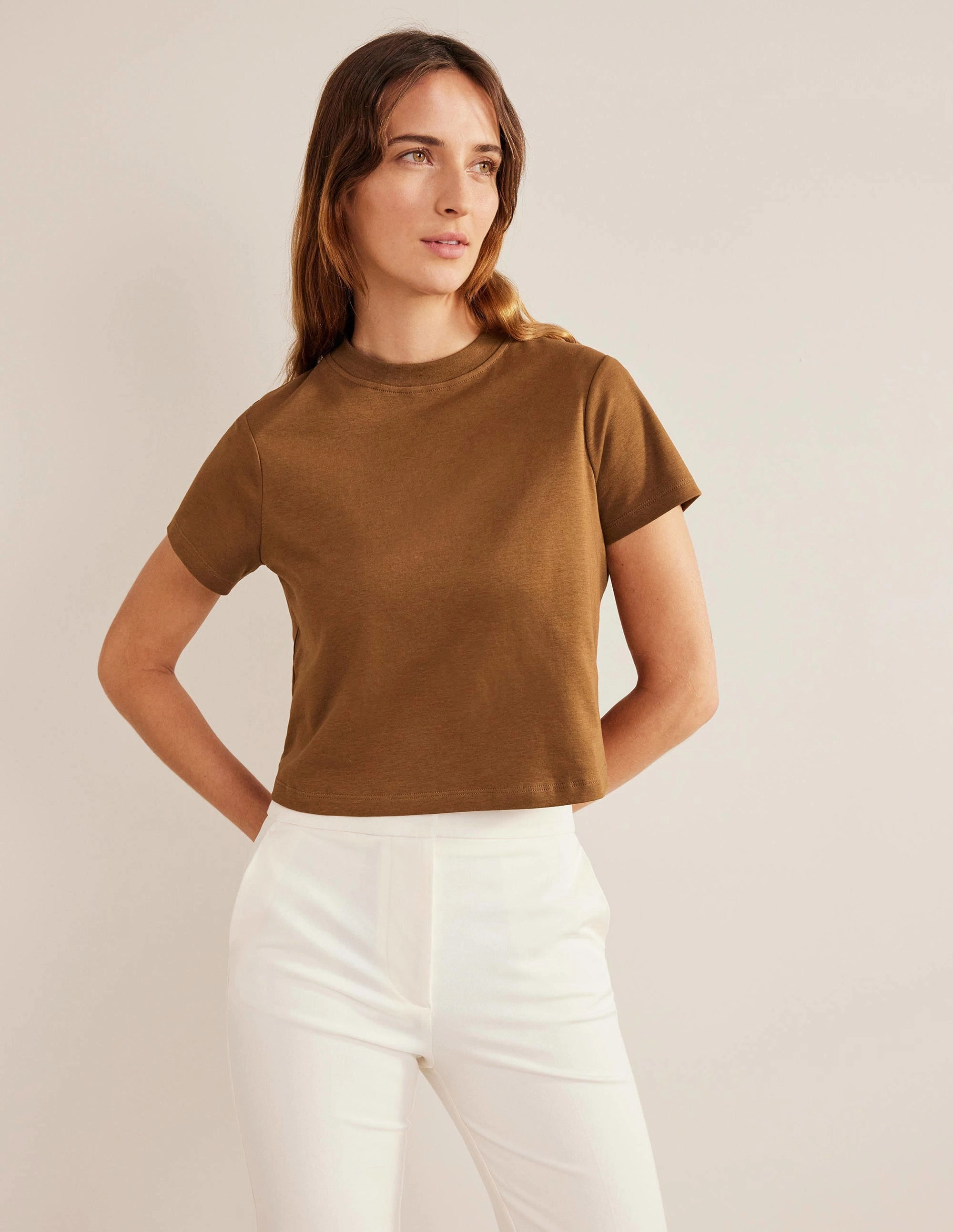 Cropped Cotton T-Shirt-Pony