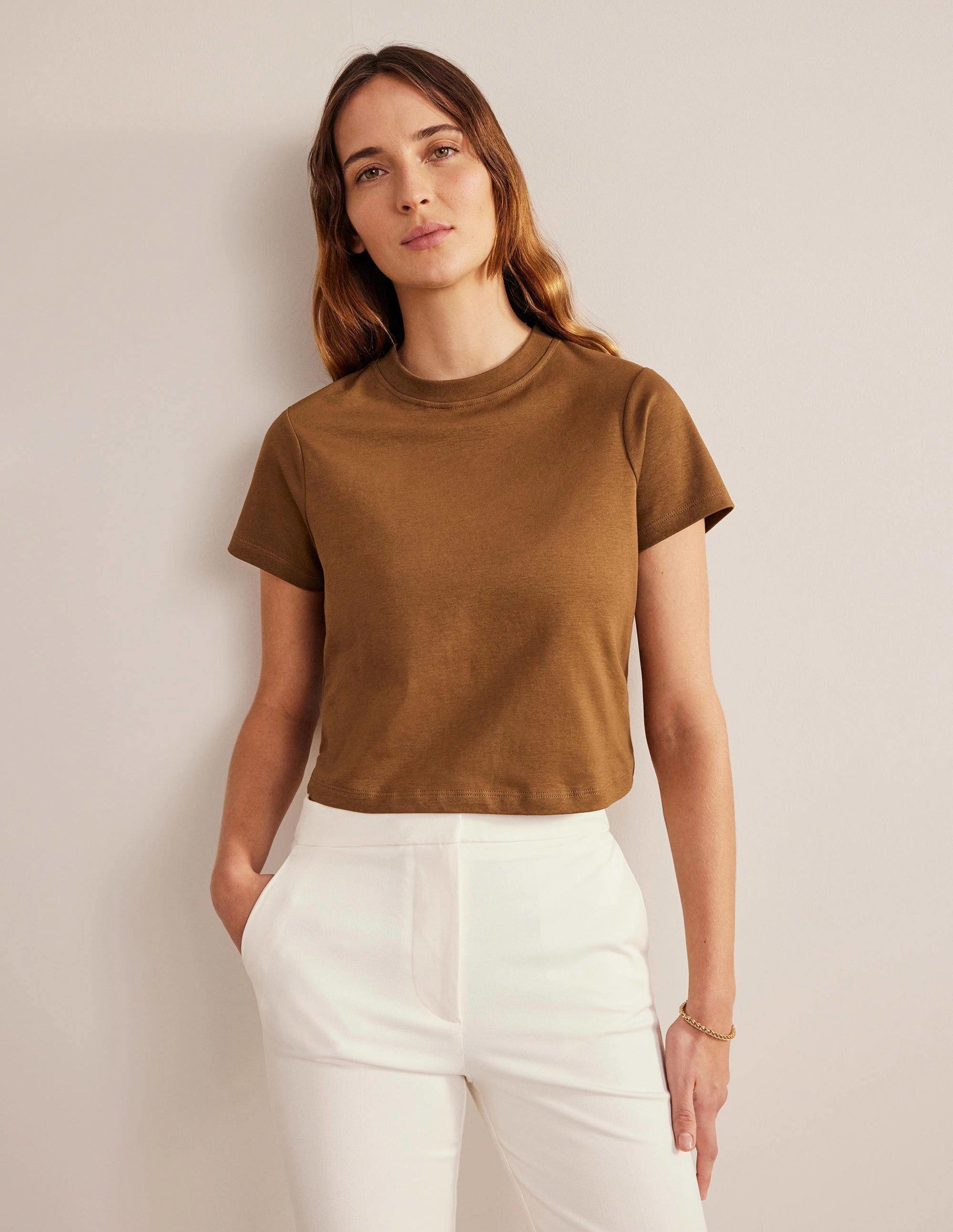 Cropped Cotton T-Shirt-Pony