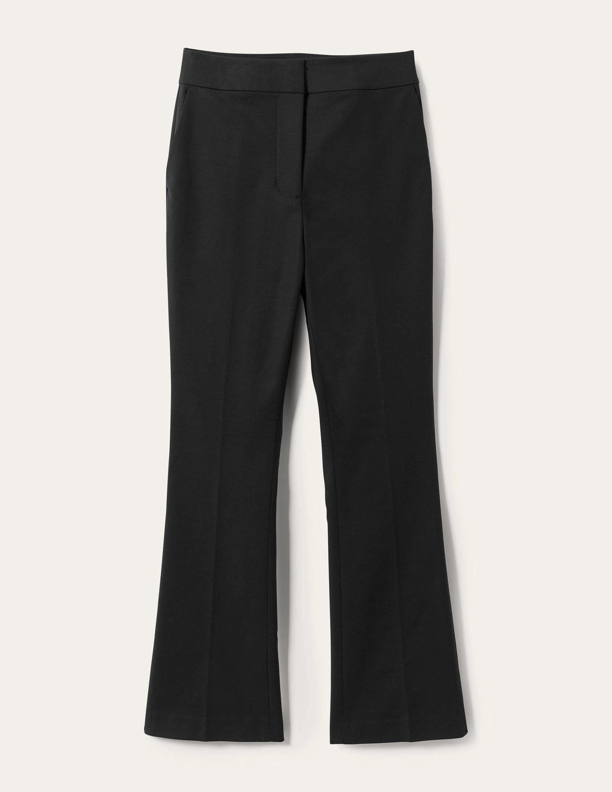Cropped Flare Pants-Black