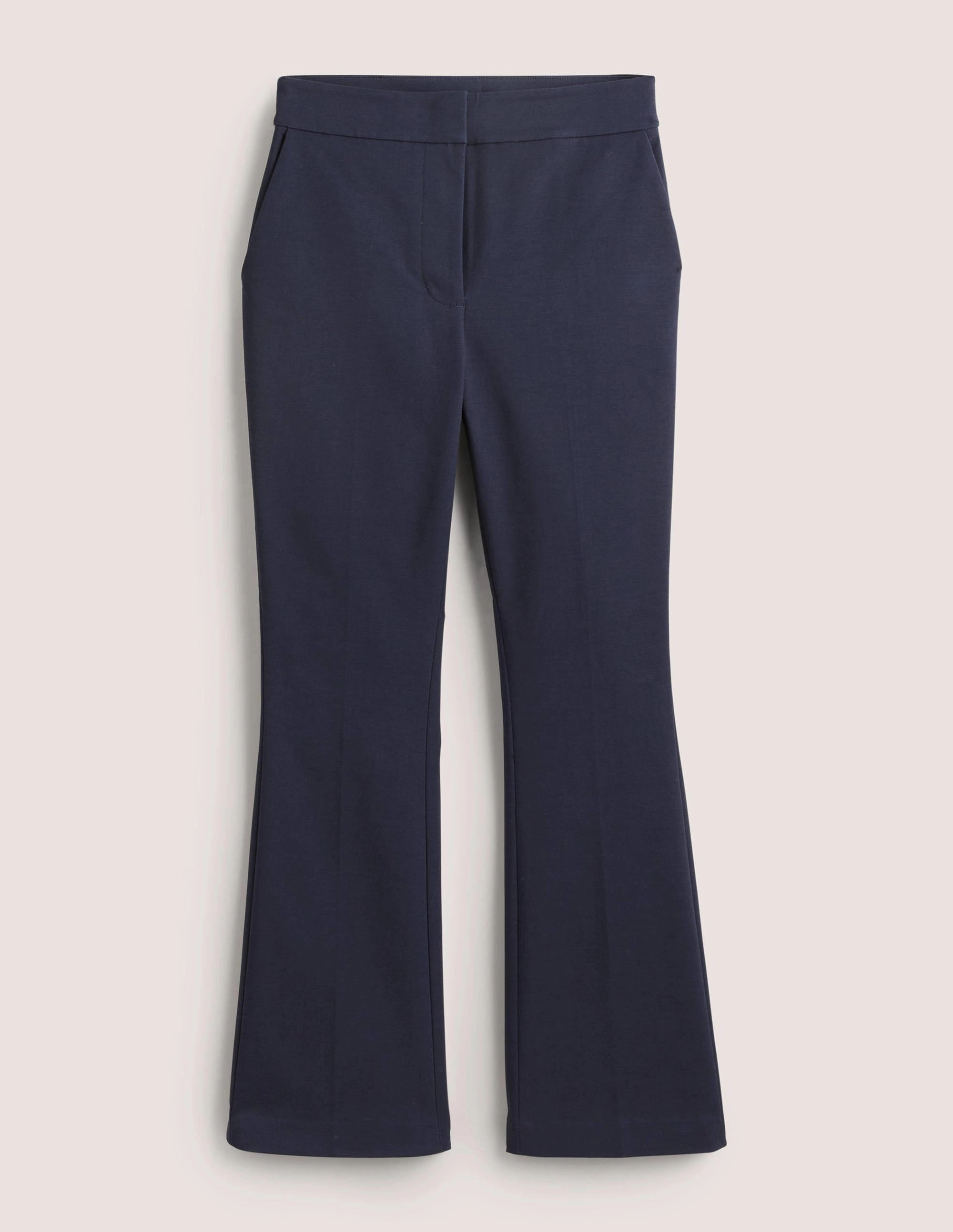 Cropped Flare Pants-Navy