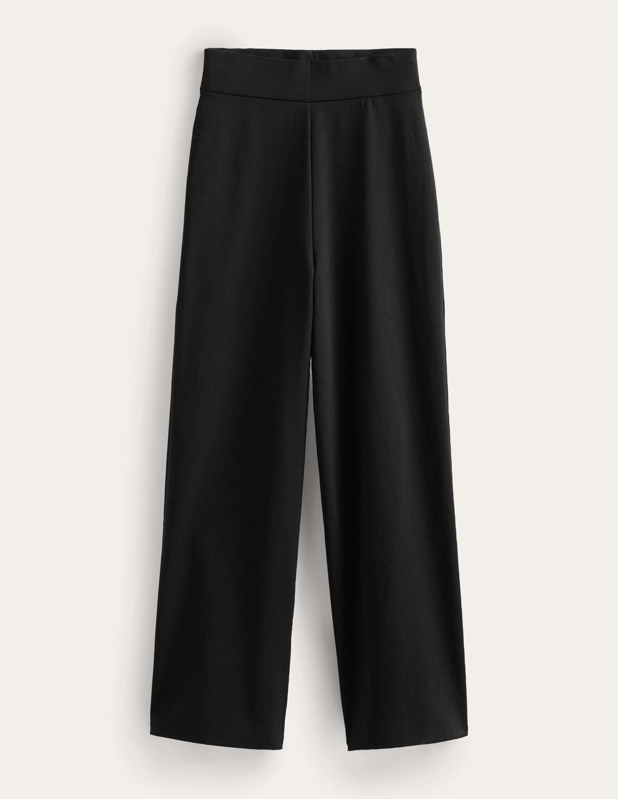 Cropped Jersey Pants-Black