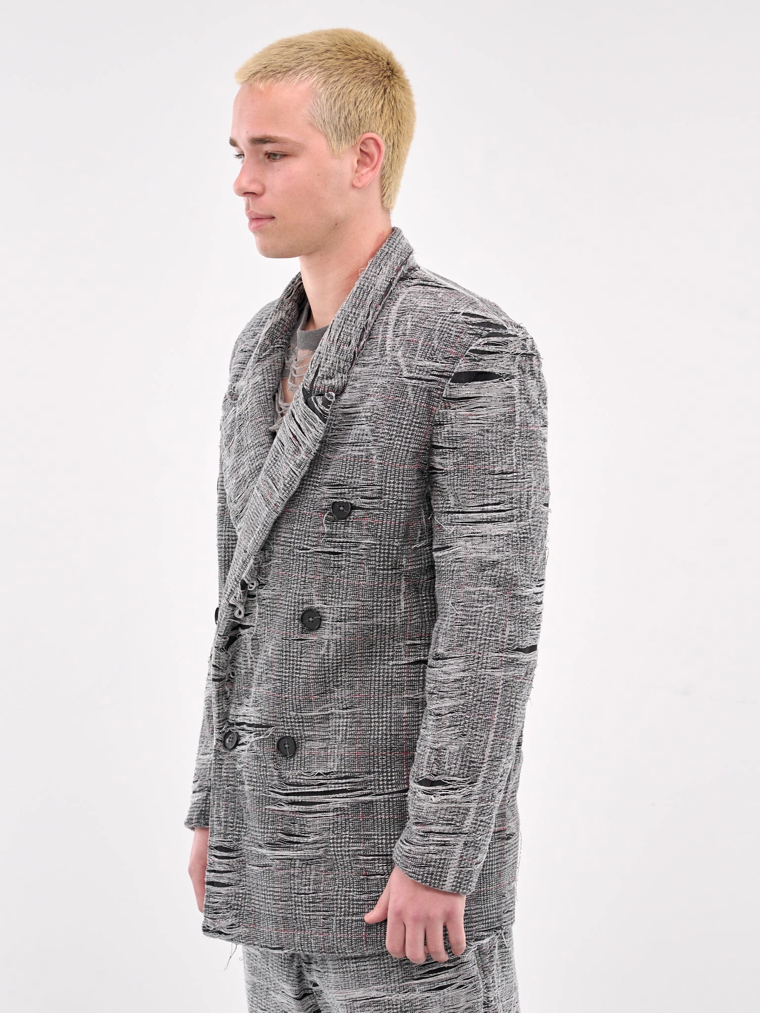 D-Pekka-Fsg Distressed Blazer (A18157-OCMBR-GREY)