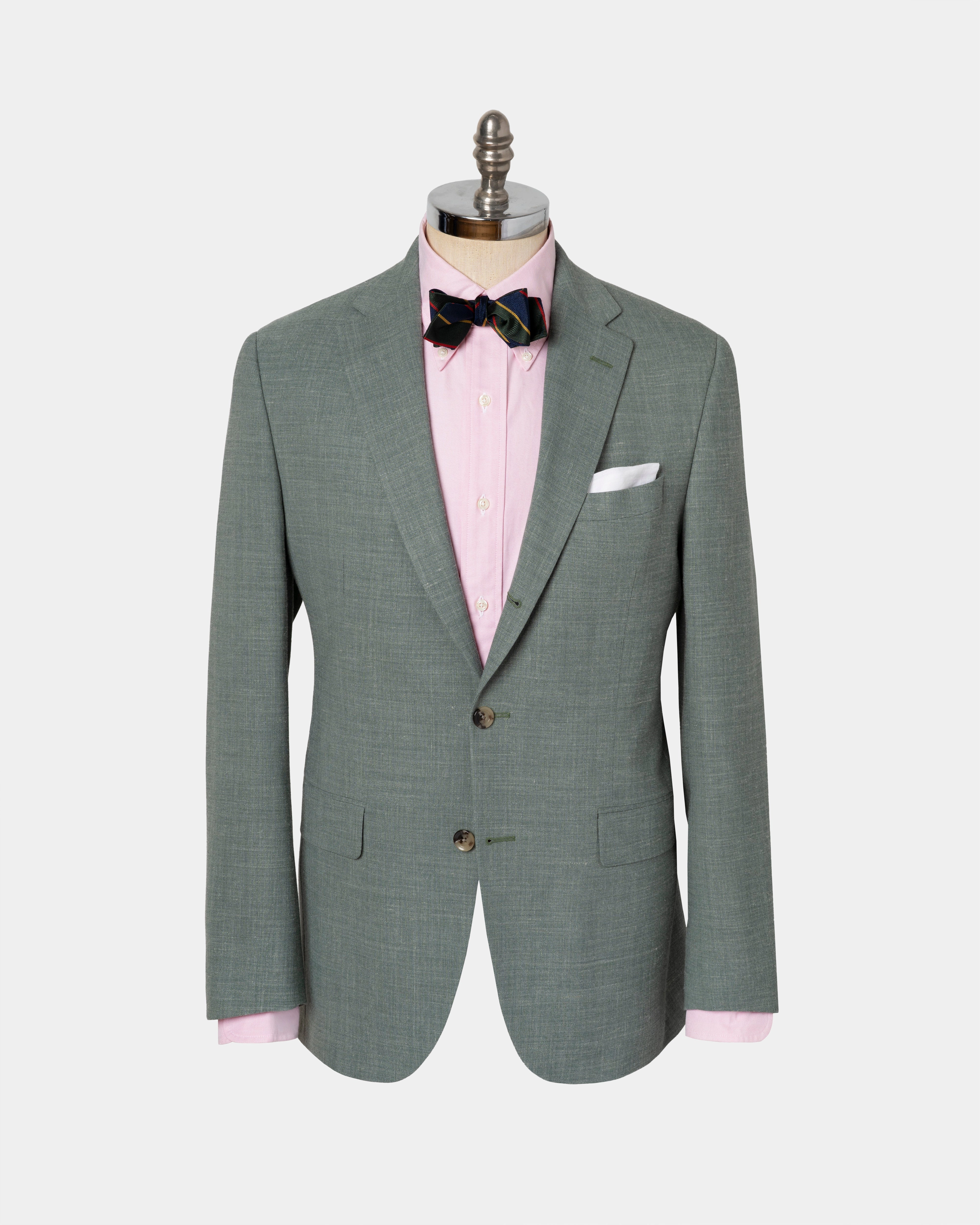 DARK GREEN CRASH LINEN SPORT COAT