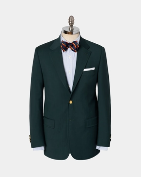 DARK GREEN SOLID HOPSACK BLAZER