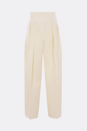 darted trousers in silk blend