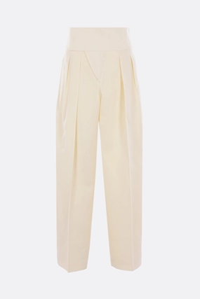 darted trousers in silk blend