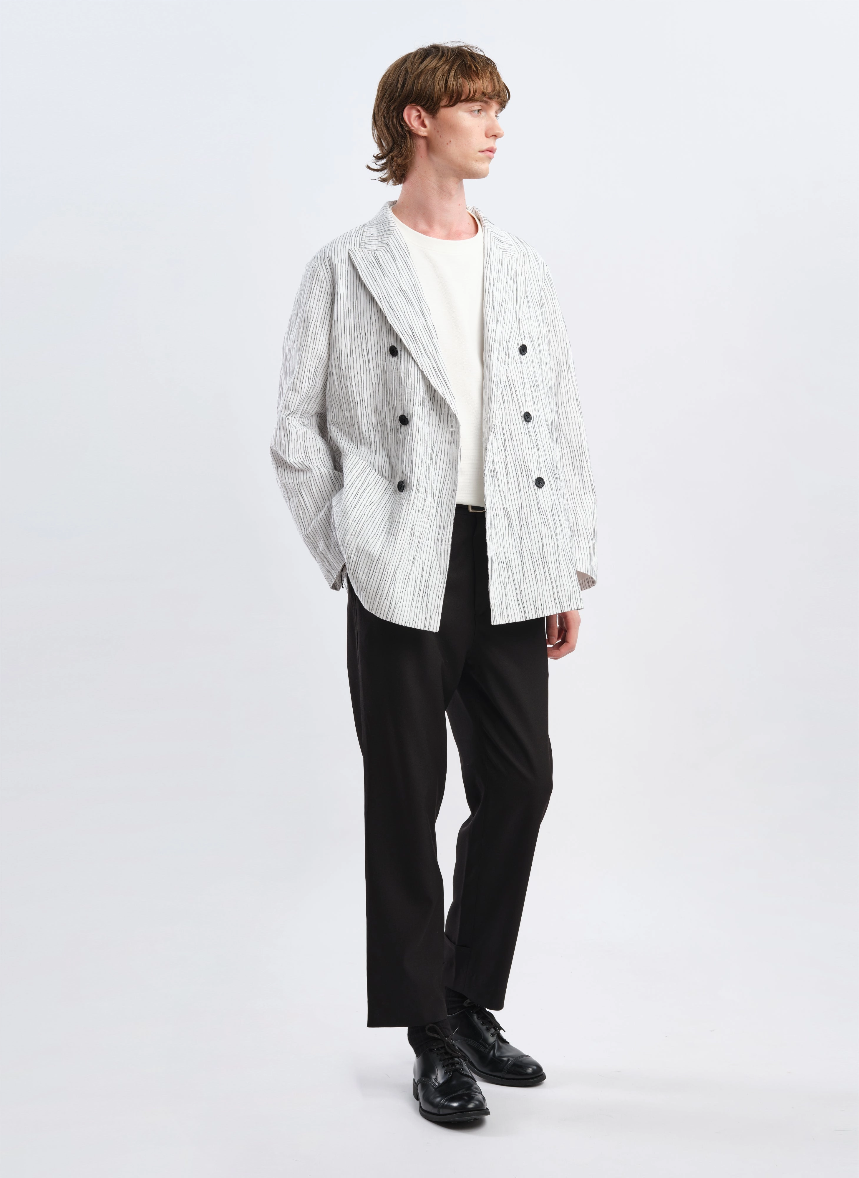 Distort Cotton Dobby Cloth Double Breasted Blazer