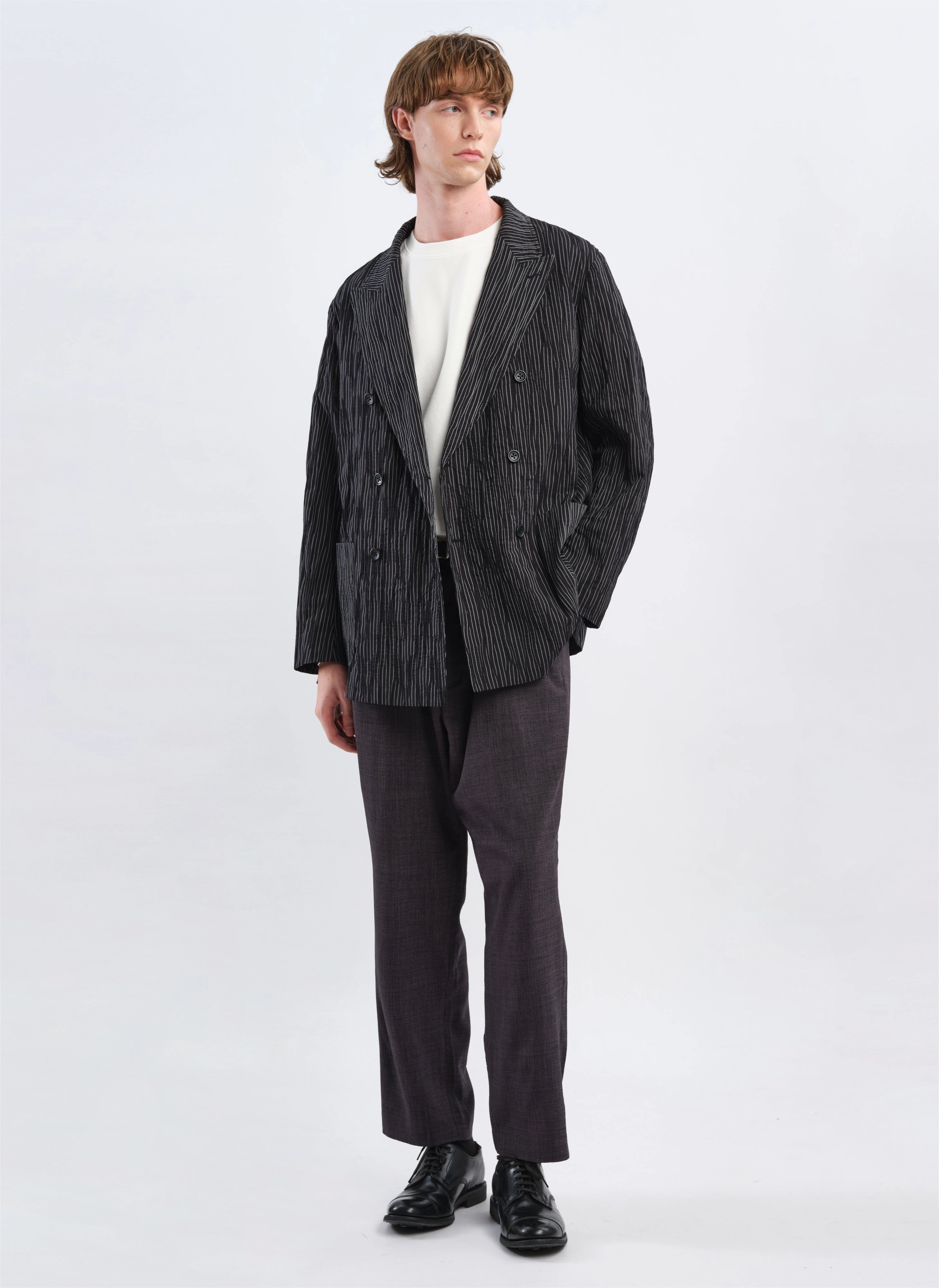 Distort Cotton Dobby Cloth Double Breasted Blazer