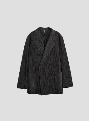 Distort Cotton Dobby Cloth Double Breasted Blazer