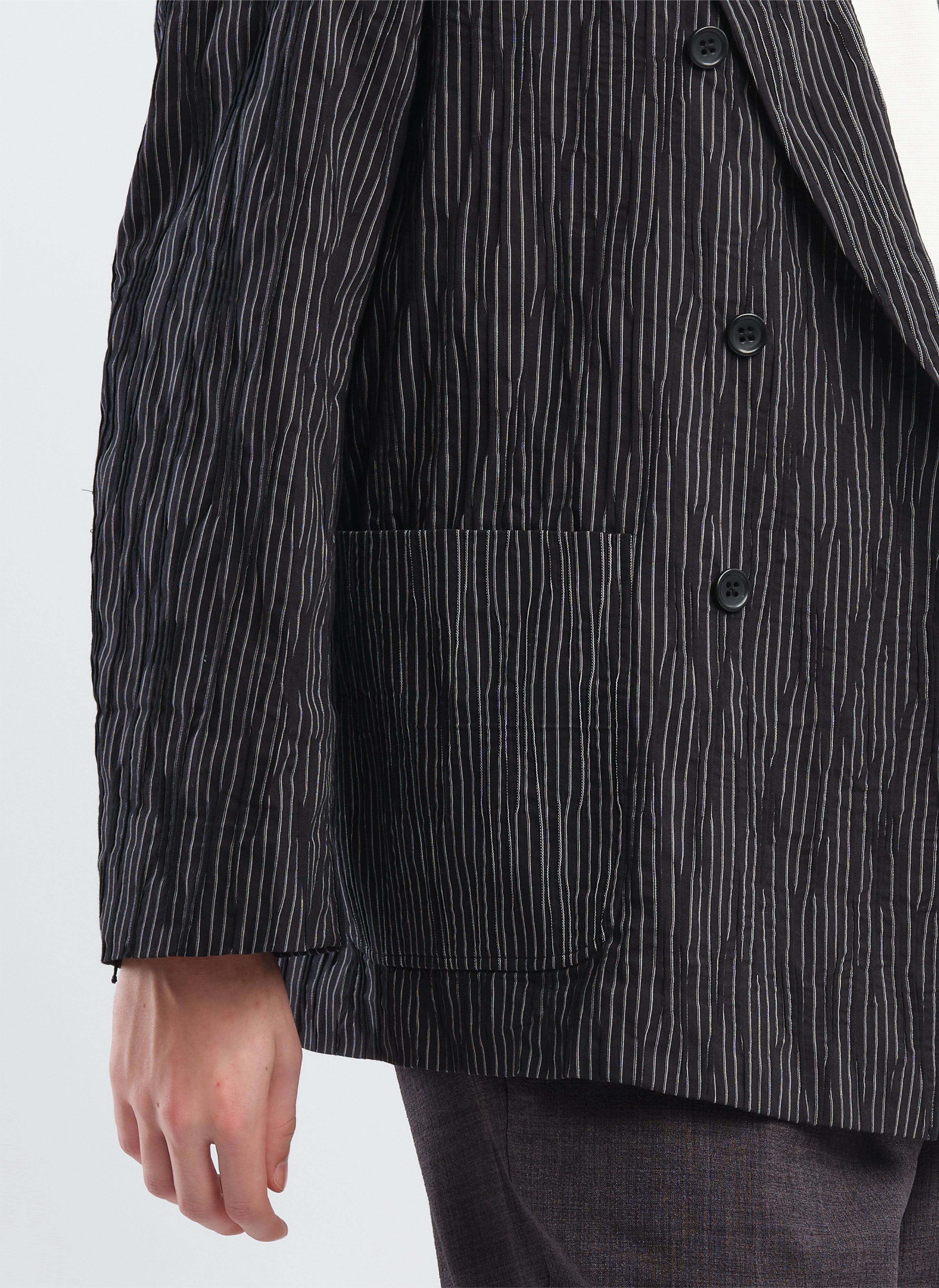 Distort Cotton Dobby Cloth Double Breasted Blazer