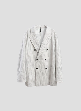 Distort Cotton Dobby Cloth Double Breasted Blazer