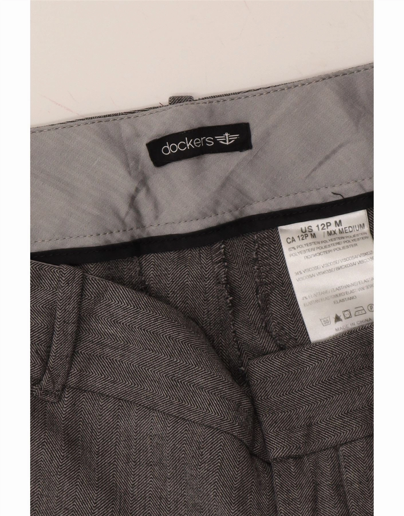 DOCKERS Womens Bootcut Casual Trousers US 12 Large W32 L30 Grey Polyester