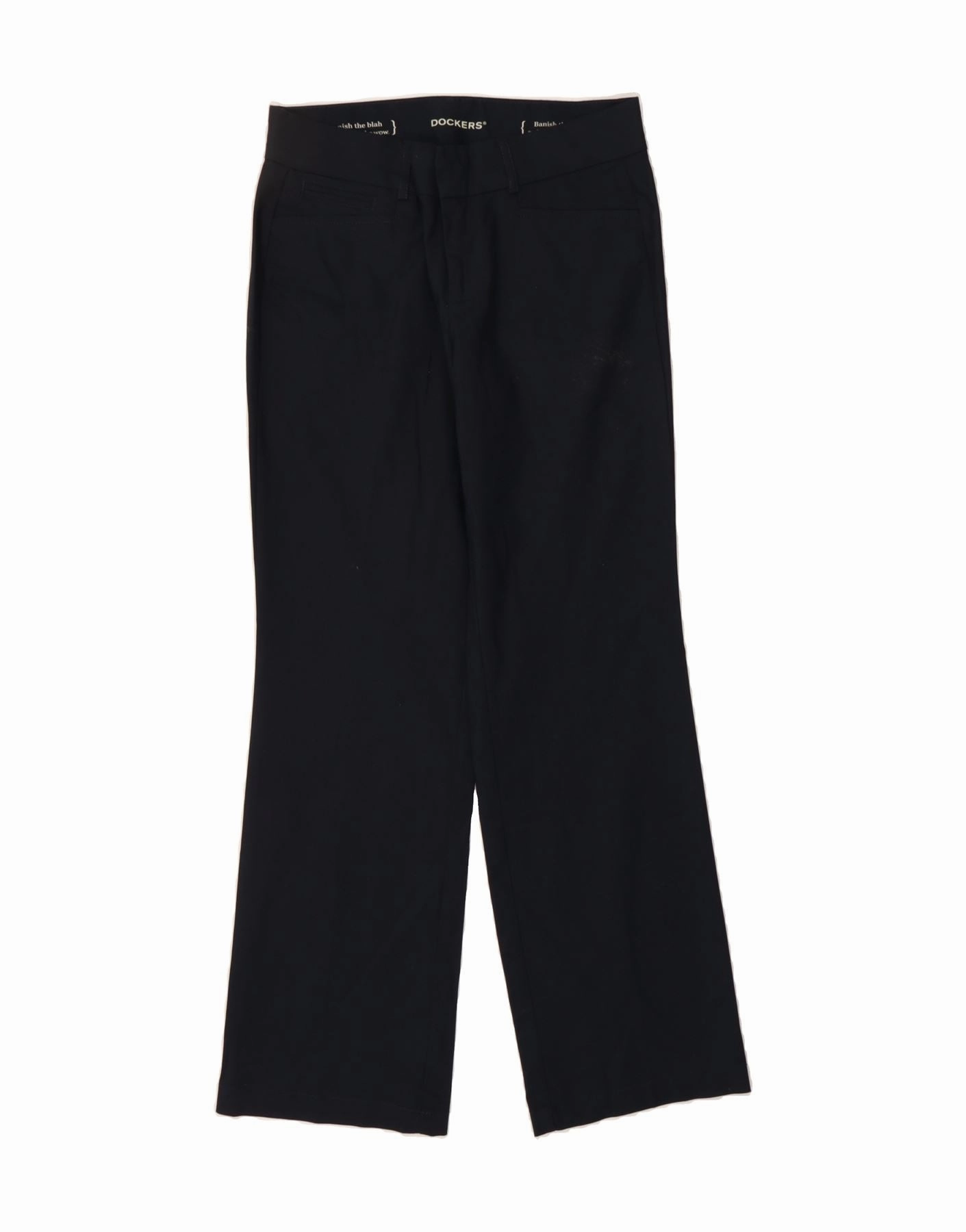 DOCKERS Womens Straight Casual Trousers US 4 Small W30 L30 Navy Blue