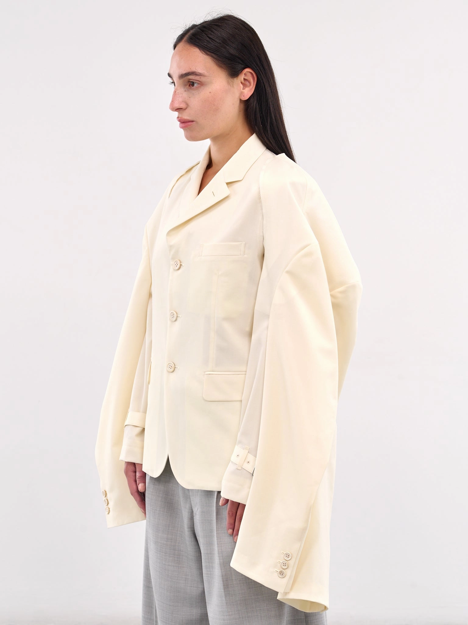 Double Sleeve Blazer (GO-J040-OFF-WHITE)