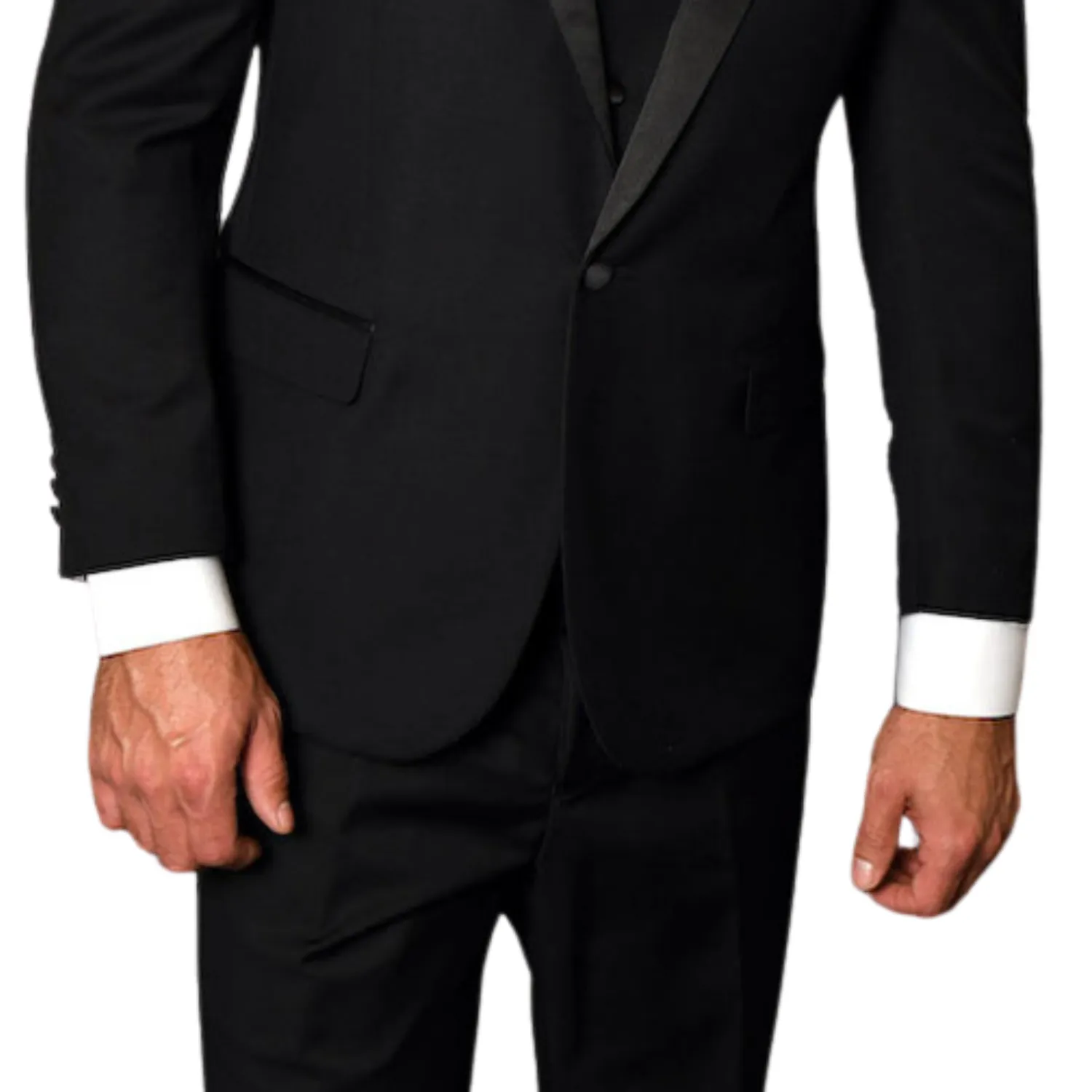 Earl Elegance Collection: 3PC Tailored Fit Tuxedo in Black