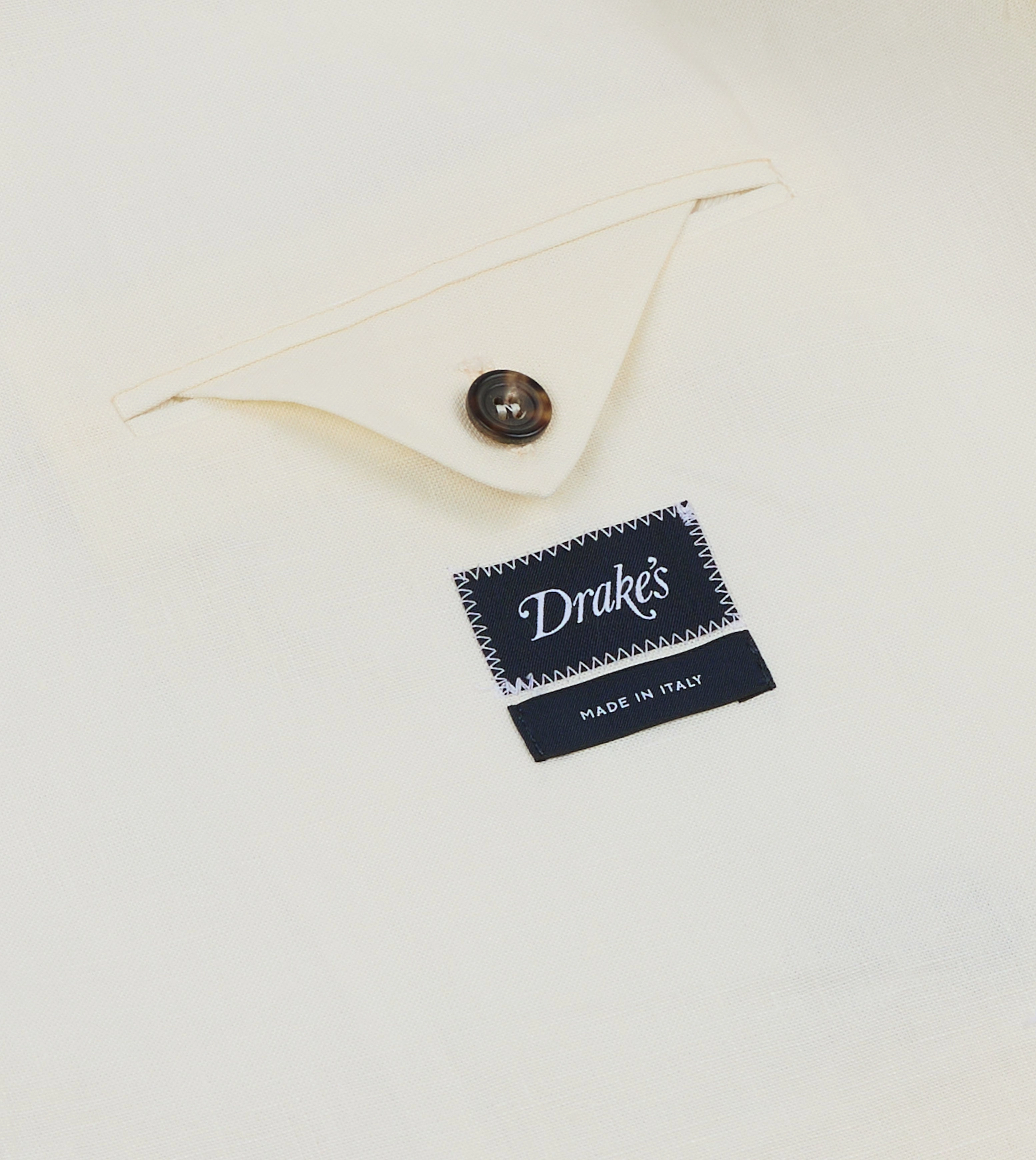 Ecru Linen Double-Breasted Tailored Jacket