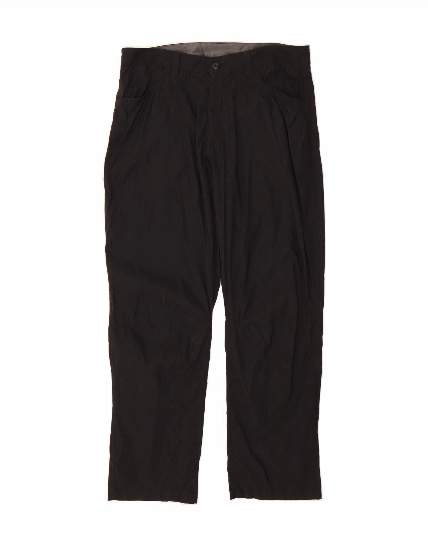 EDDIE BAUER Mens Straight Casual Trousers W34 L30 Black Nylon