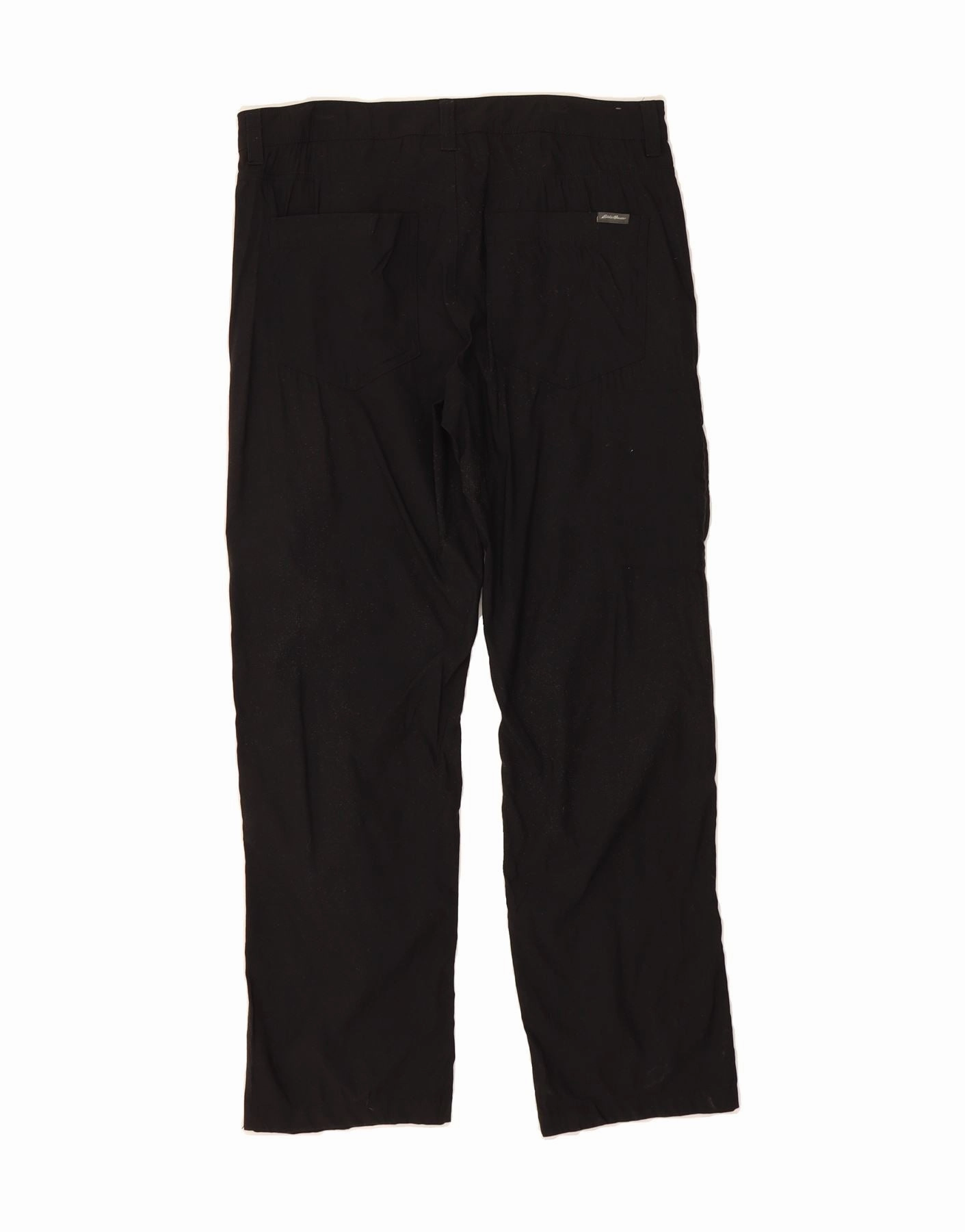 EDDIE BAUER Mens Straight Casual Trousers W34 L30 Black Nylon