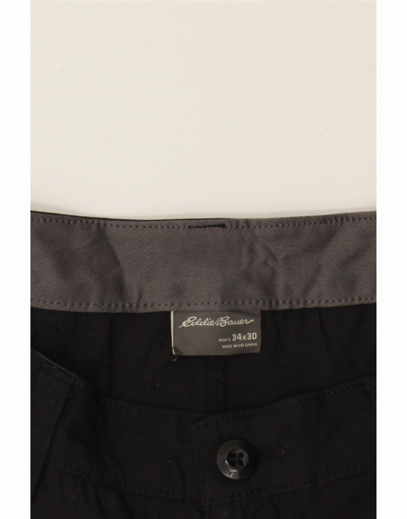 EDDIE BAUER Mens Straight Casual Trousers W34 L30 Black Nylon