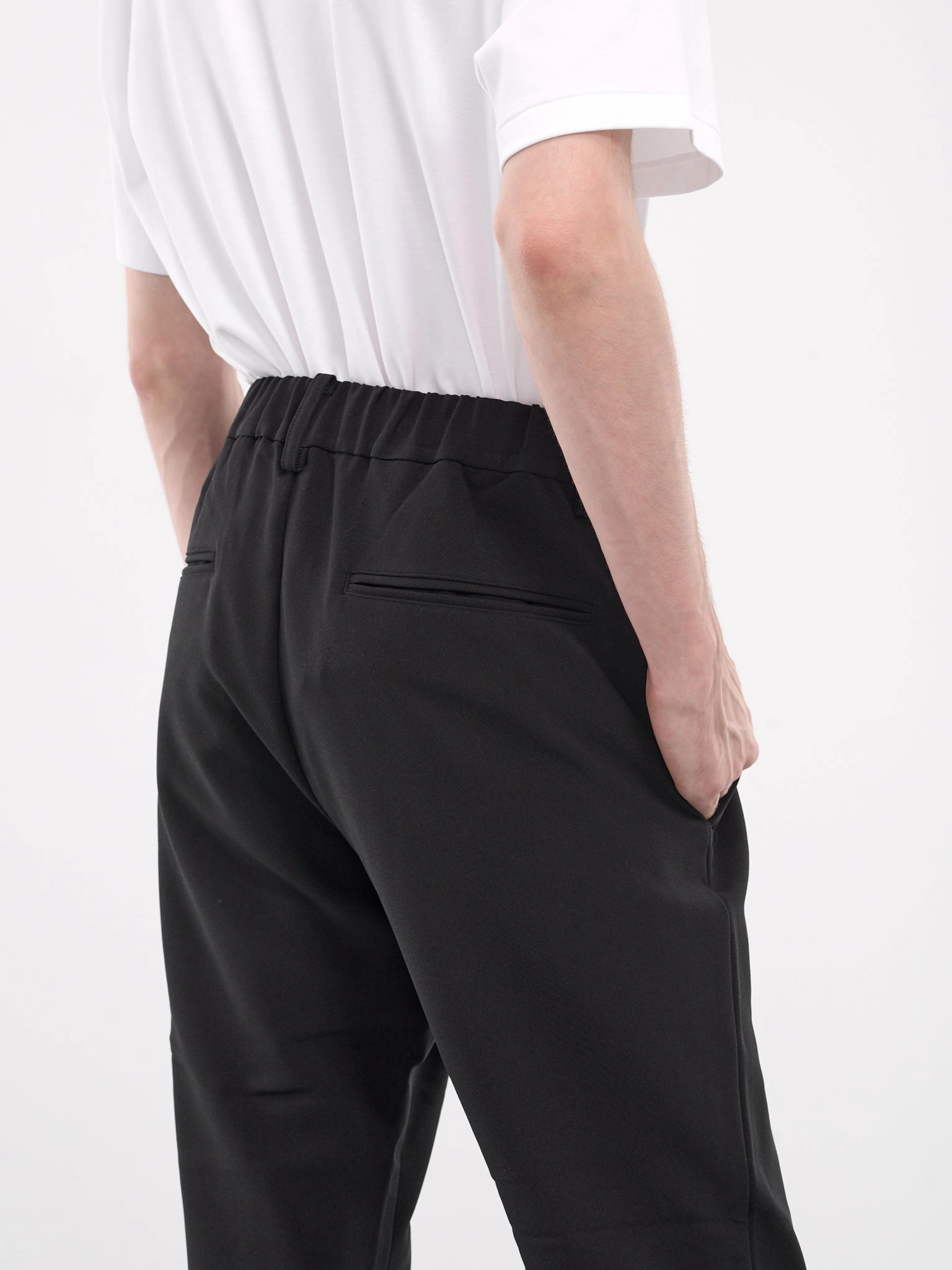 Elasticated Slim Trousers (AP42-047-BLACK)