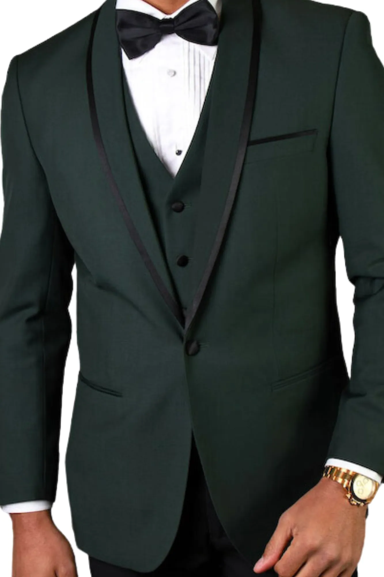 Empire Elegance Collection: Hunter 3PC Flat Front Pants with Bow Tie 100% Wool Tailored Fit