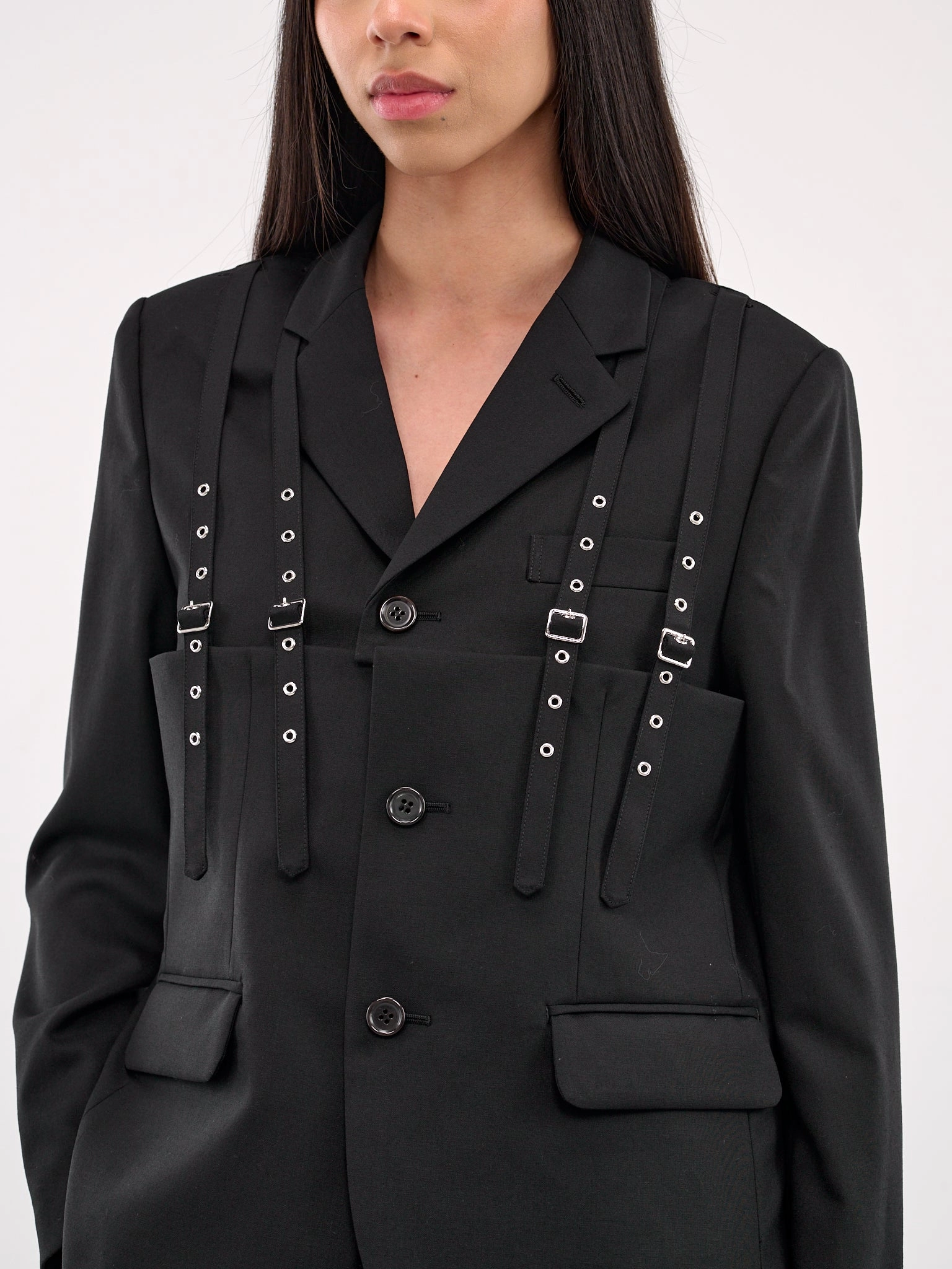 Eyelet Strap Jacket (3O-J006-S25-BLACK)
