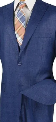 Fashinique Collection: Blue 2 Piece Glen Plaid Single Breasted Regular Fit Suit