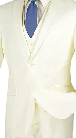 Formalita Collection: Men's Single Breasted 2-Button Slim Fit Suit In Ivory