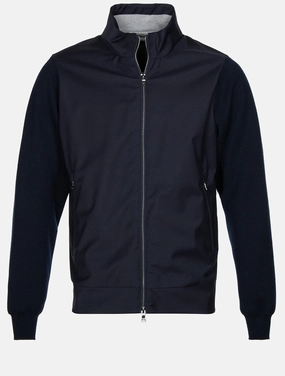 Full Zip Hybrid with Loro Piana Navy