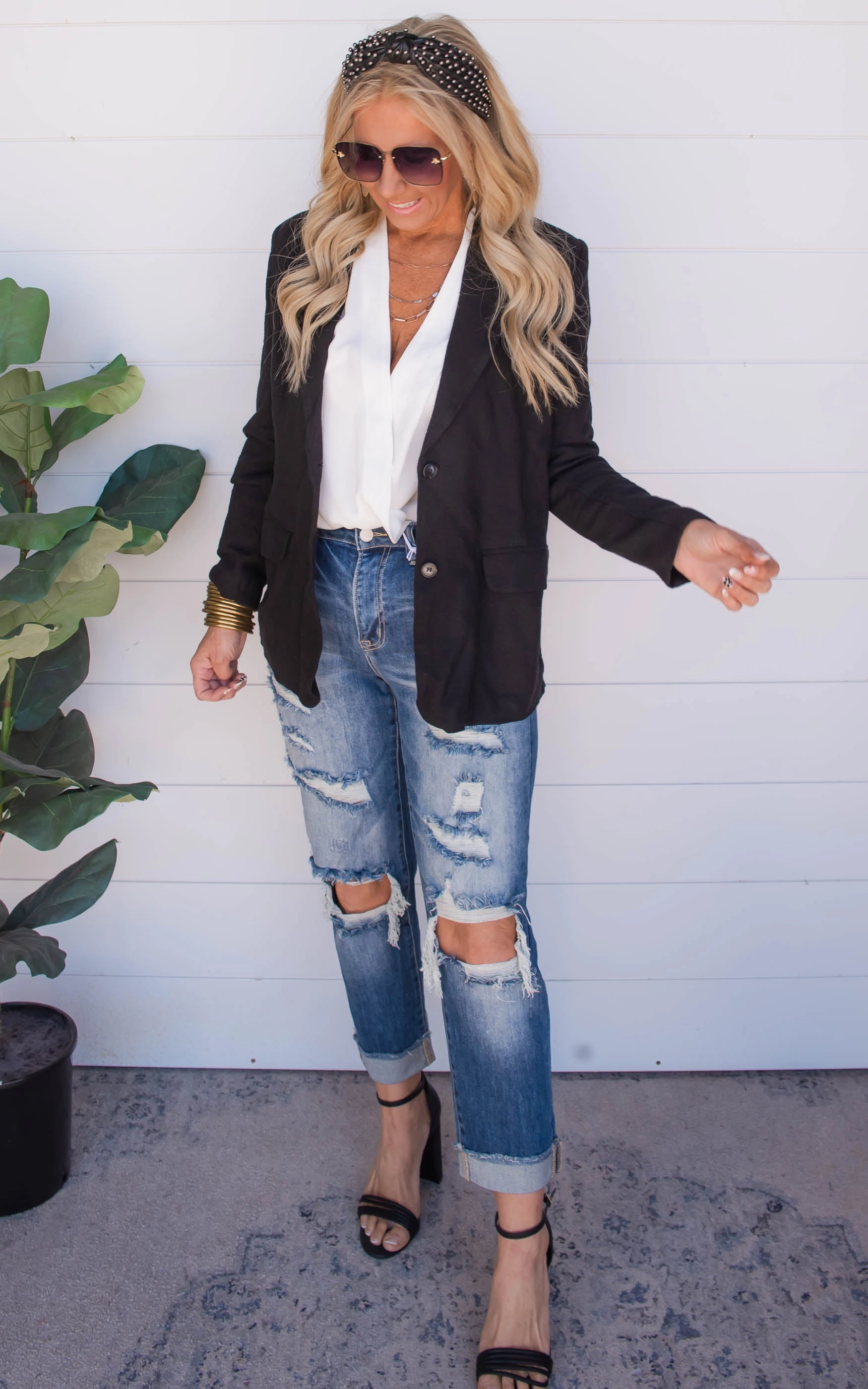 Get Ready Solid Woven Blazer | FINAL SALE