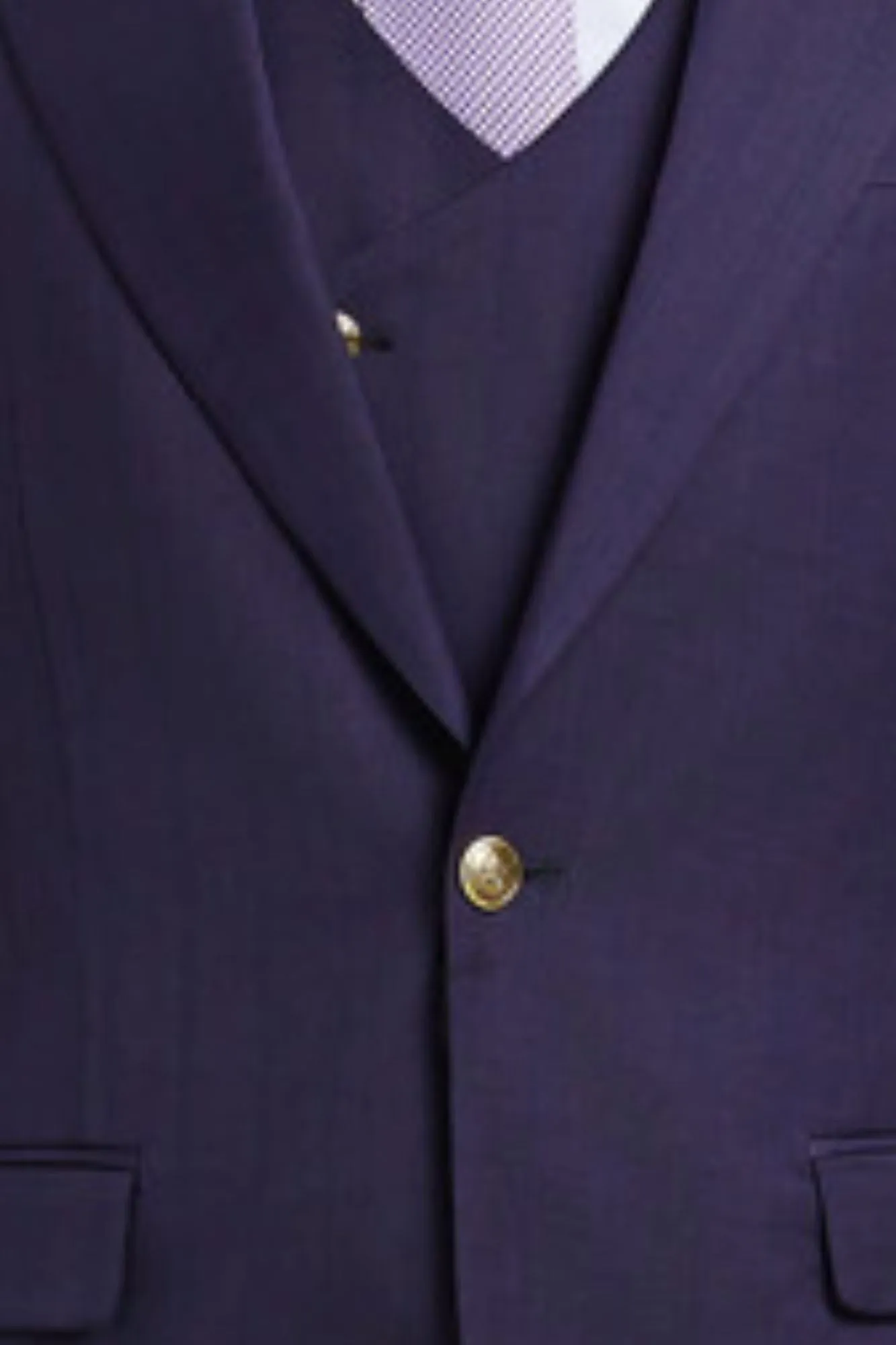 Glitzern Collection: Men's Purple Plaid Hybrid Fit 3 Piece Suit