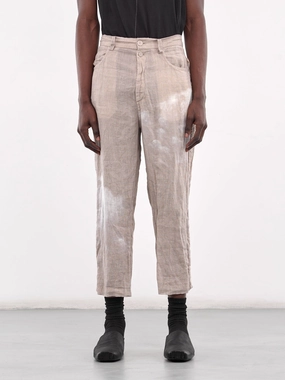 Graphic Linen Trousers (UC1E4501-1-NATURAL-BASE)