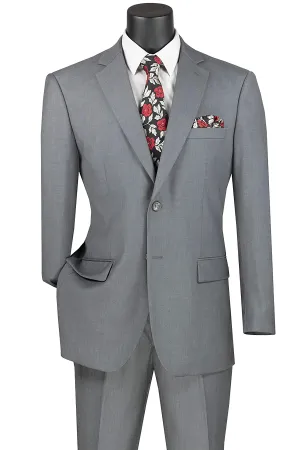 Gray Regular Fit 2 Piece Suit Flat Front Pants with 2″ Adjustable Waist Band