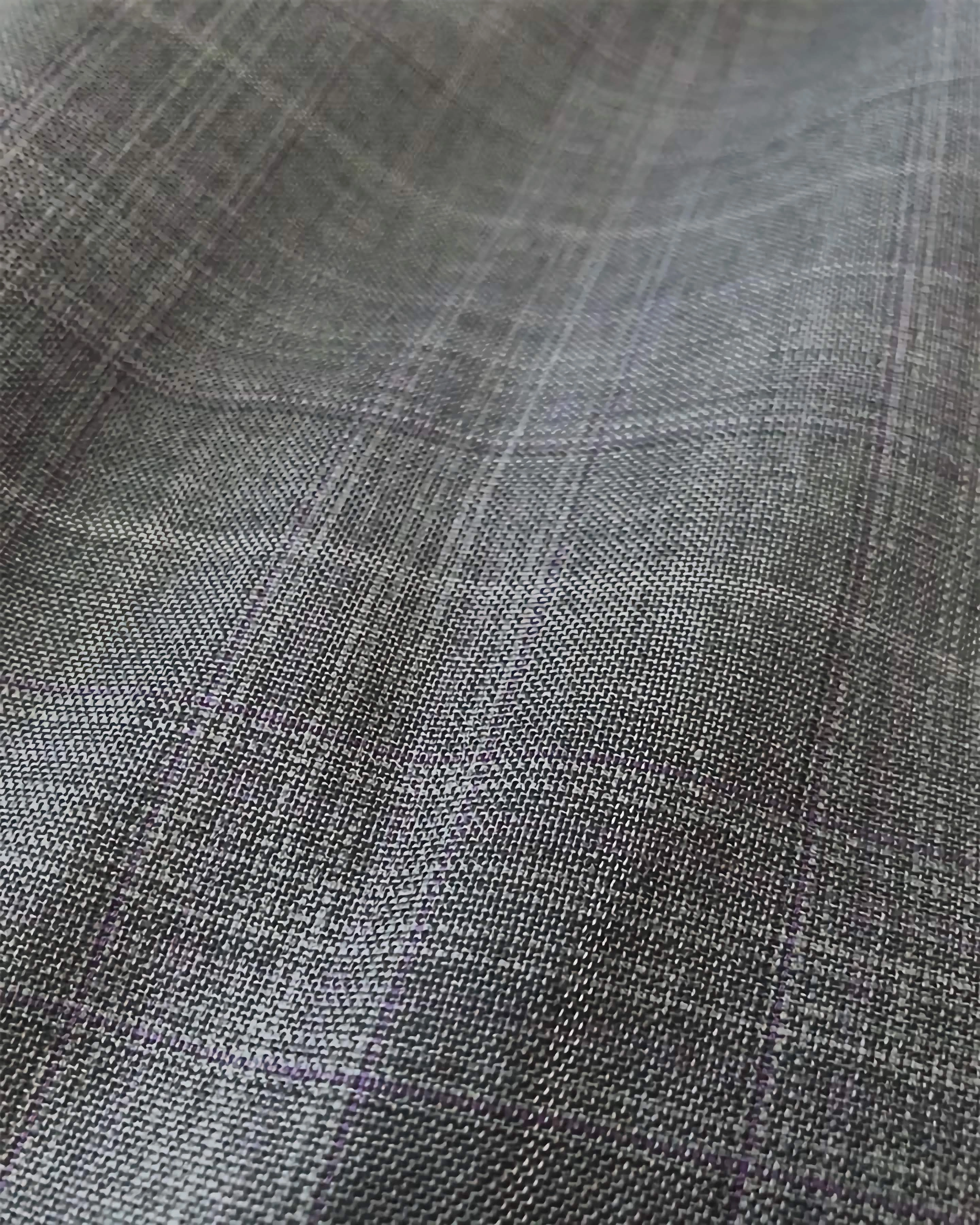 Gray Double Breasted 2 Piece Suit Regular Fit Glen Plaid