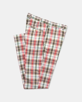 GREEN/RED MADRAS PANTS - TRIM FIT