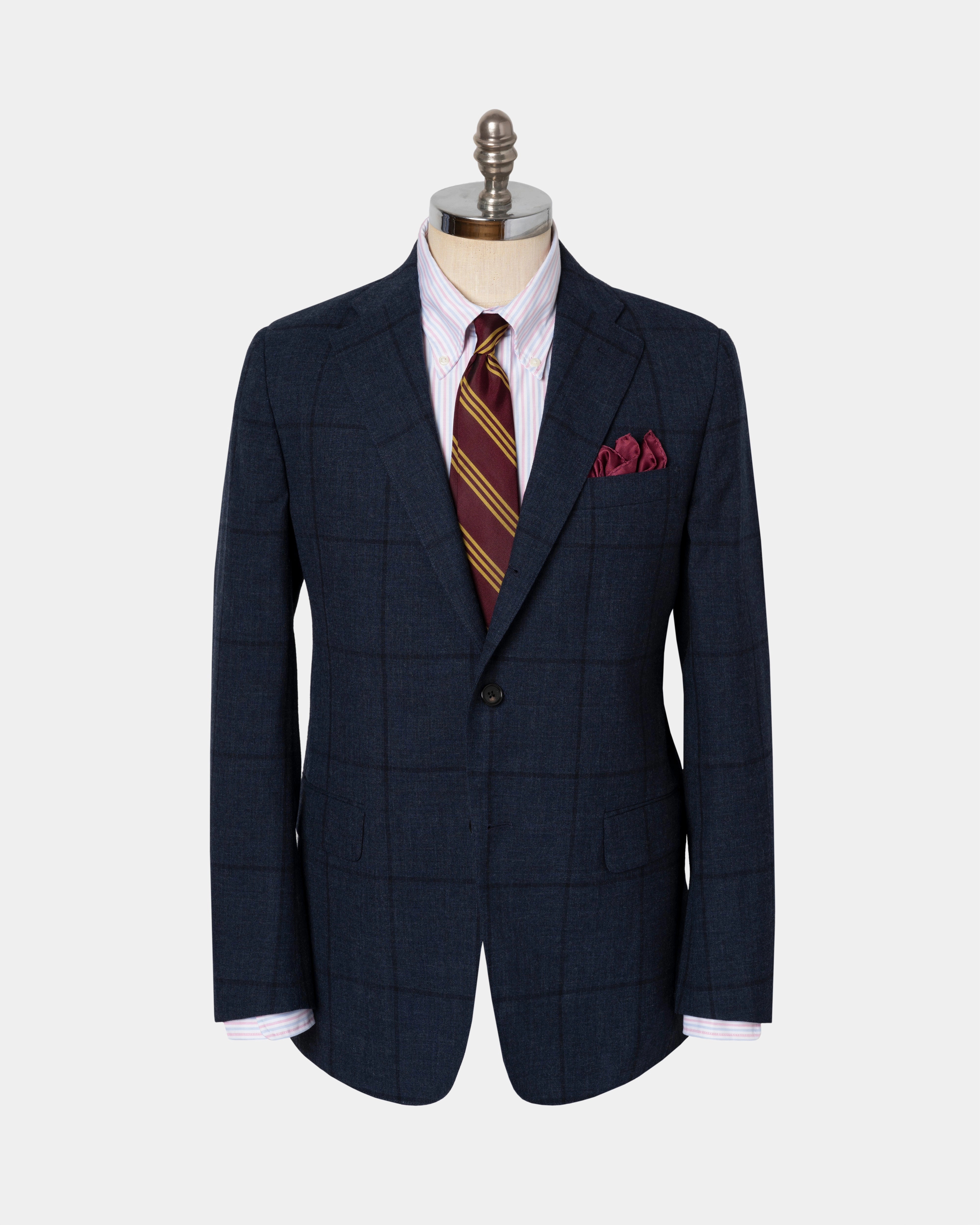 GREY BLUE WINDOWPANE SPORT COAT