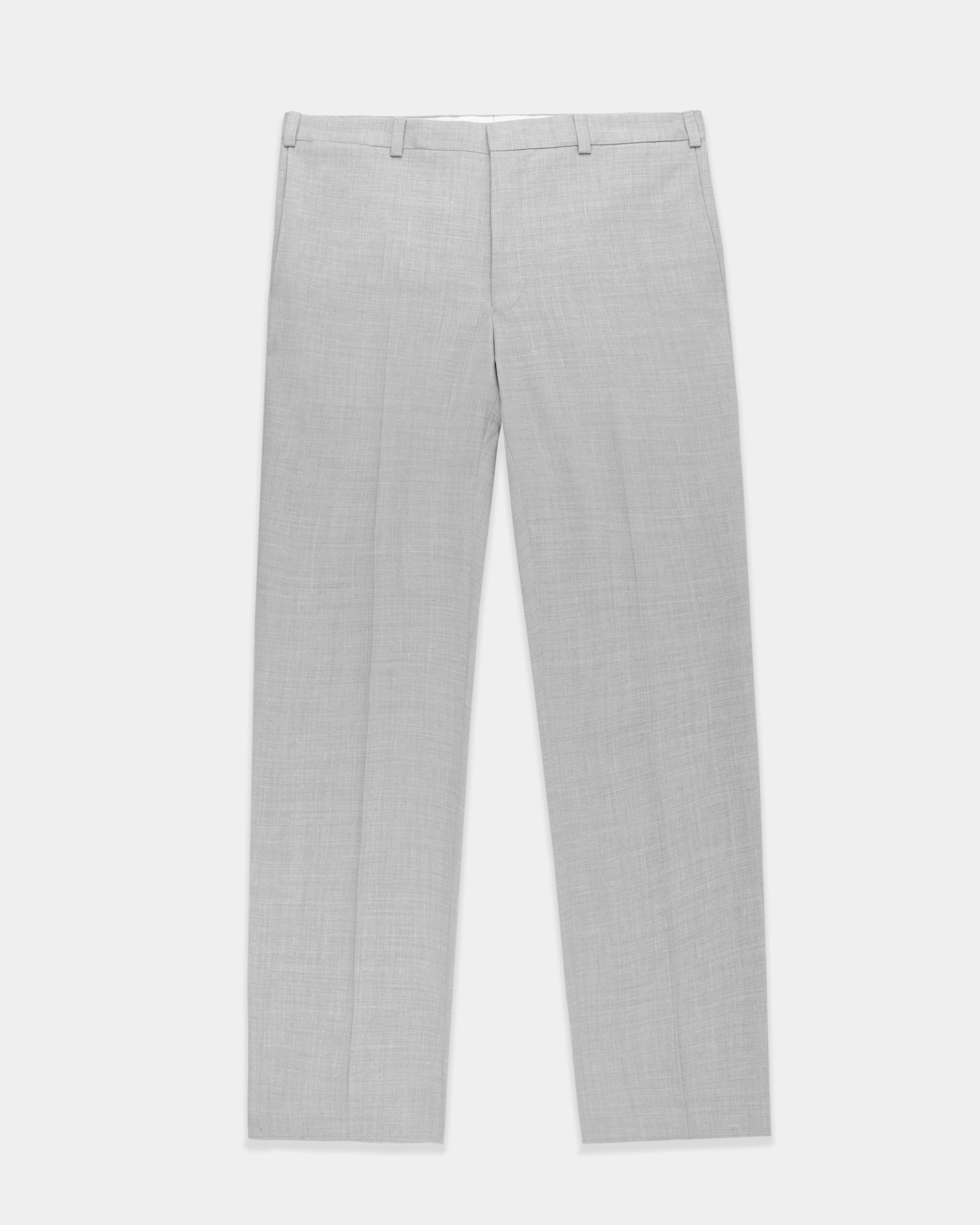 GREY CRASH LINEN TROUSERS
