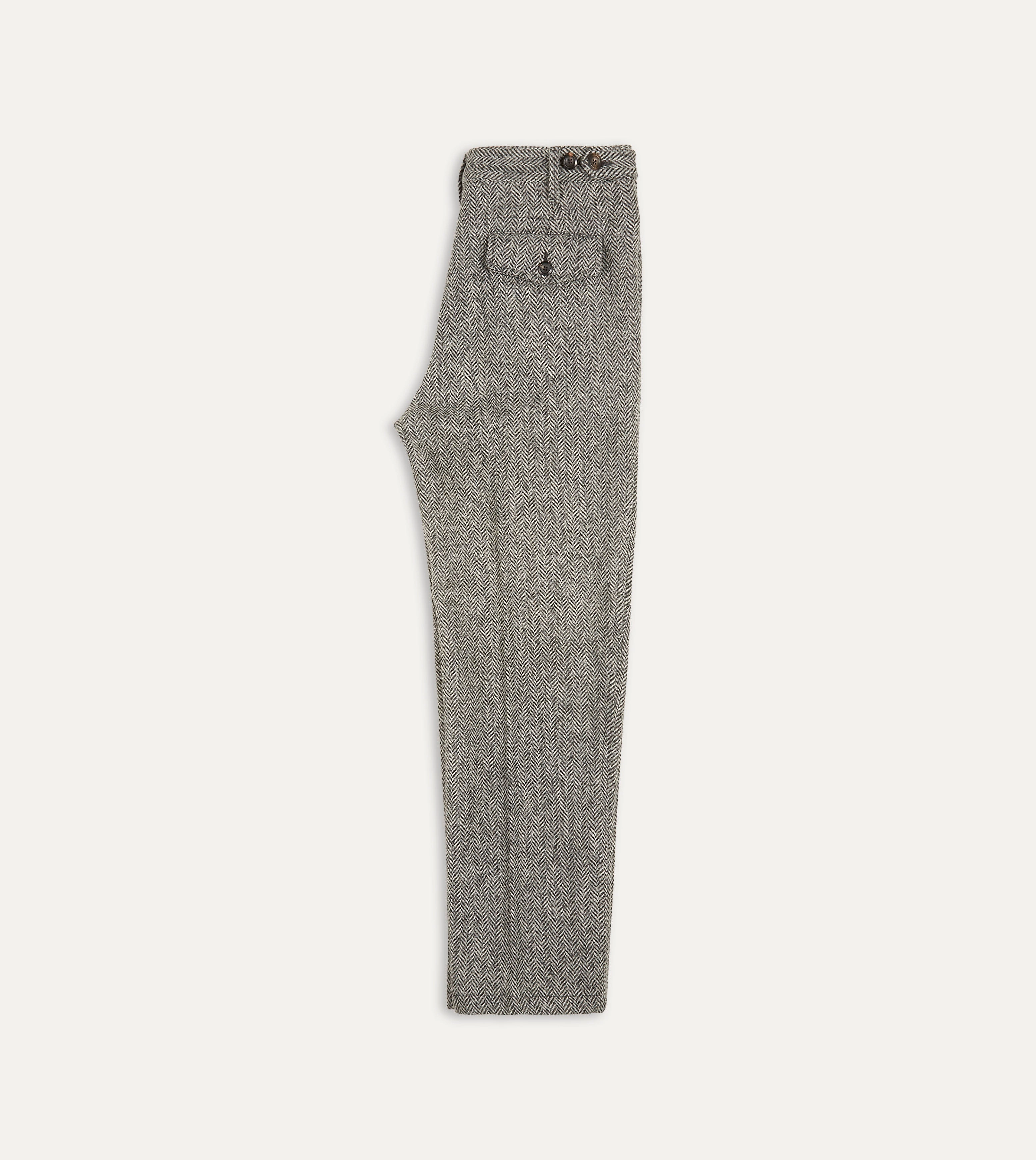 Grey Harris Tweed One Pleat Games Trousers