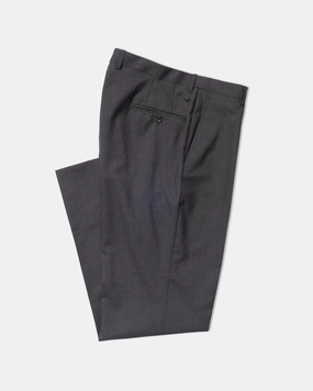 GREY SINGLE PLEAT WOOL TROUSER